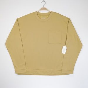 Stylus Men's Crew Neck‎ Long Sleeve Pocket Fleece Sweatshirt Honey Size XL